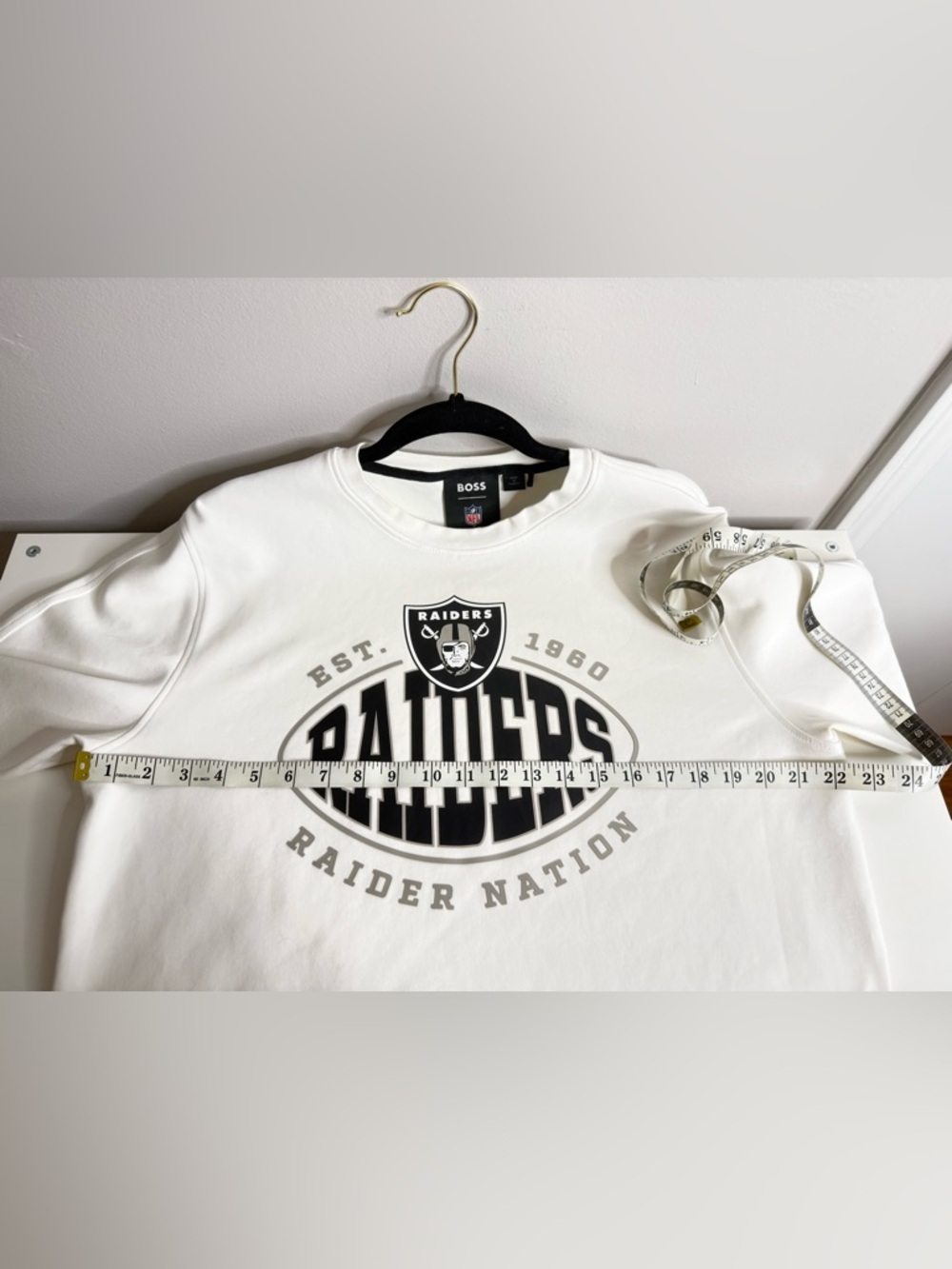 Boss by Hugo Boss x NFL Raiders Crewneck Sweatshirt White Large - Picture 11 of 13